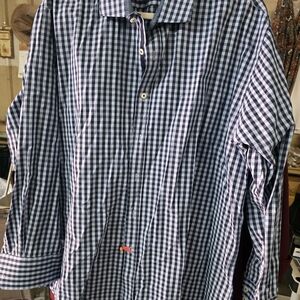 English Laundry Navy and White Checkered Shirt